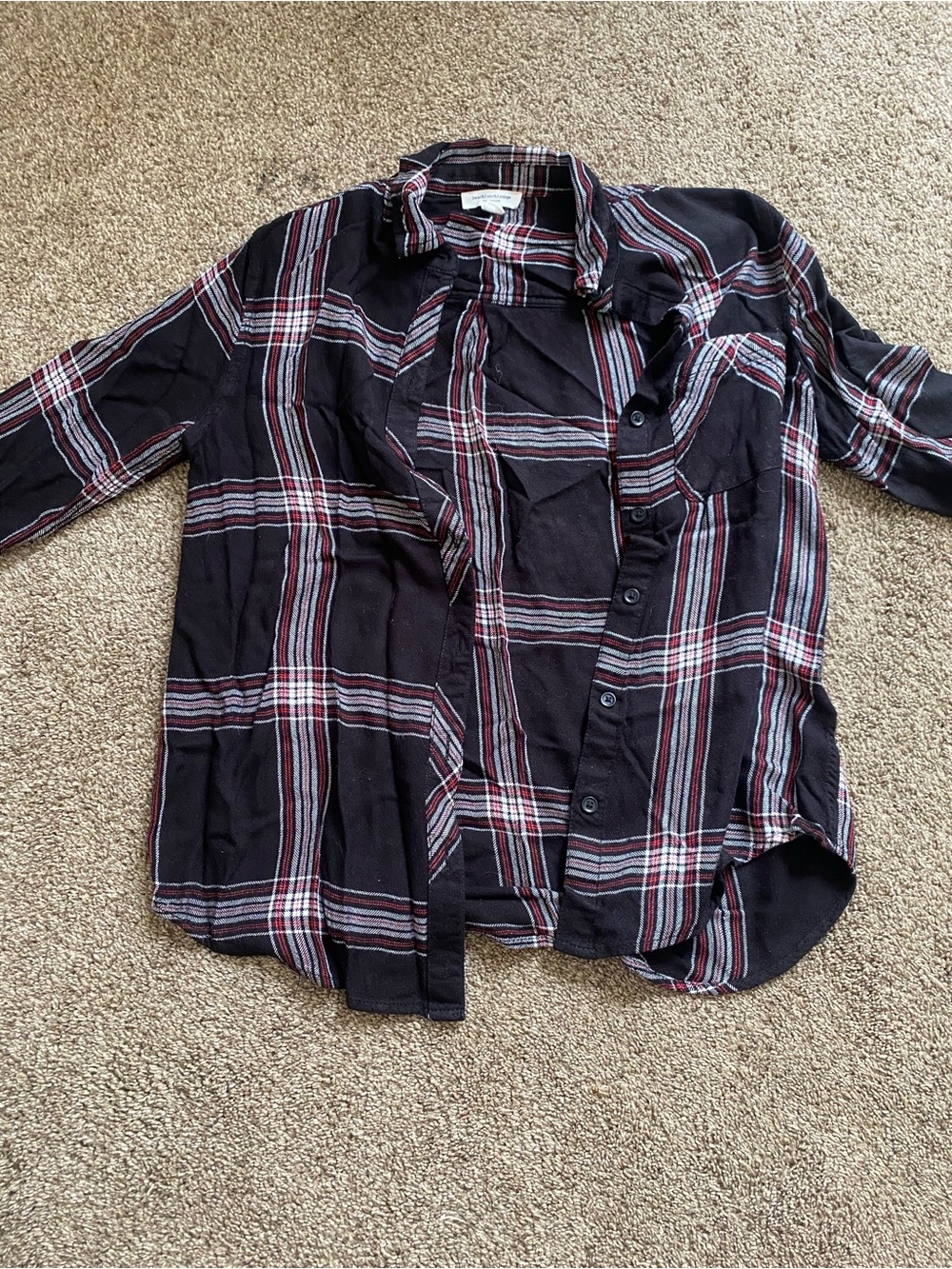 beachlunchlounge Black White and Red Plaid Shirt